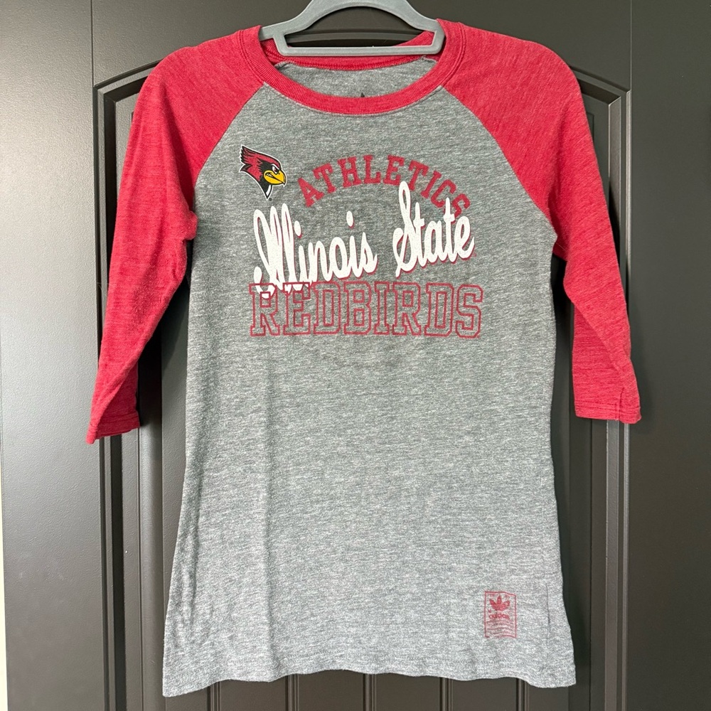 Adidas | Red & Gray Illinois State Redbirds Quarter Sleeve Tee | Size M